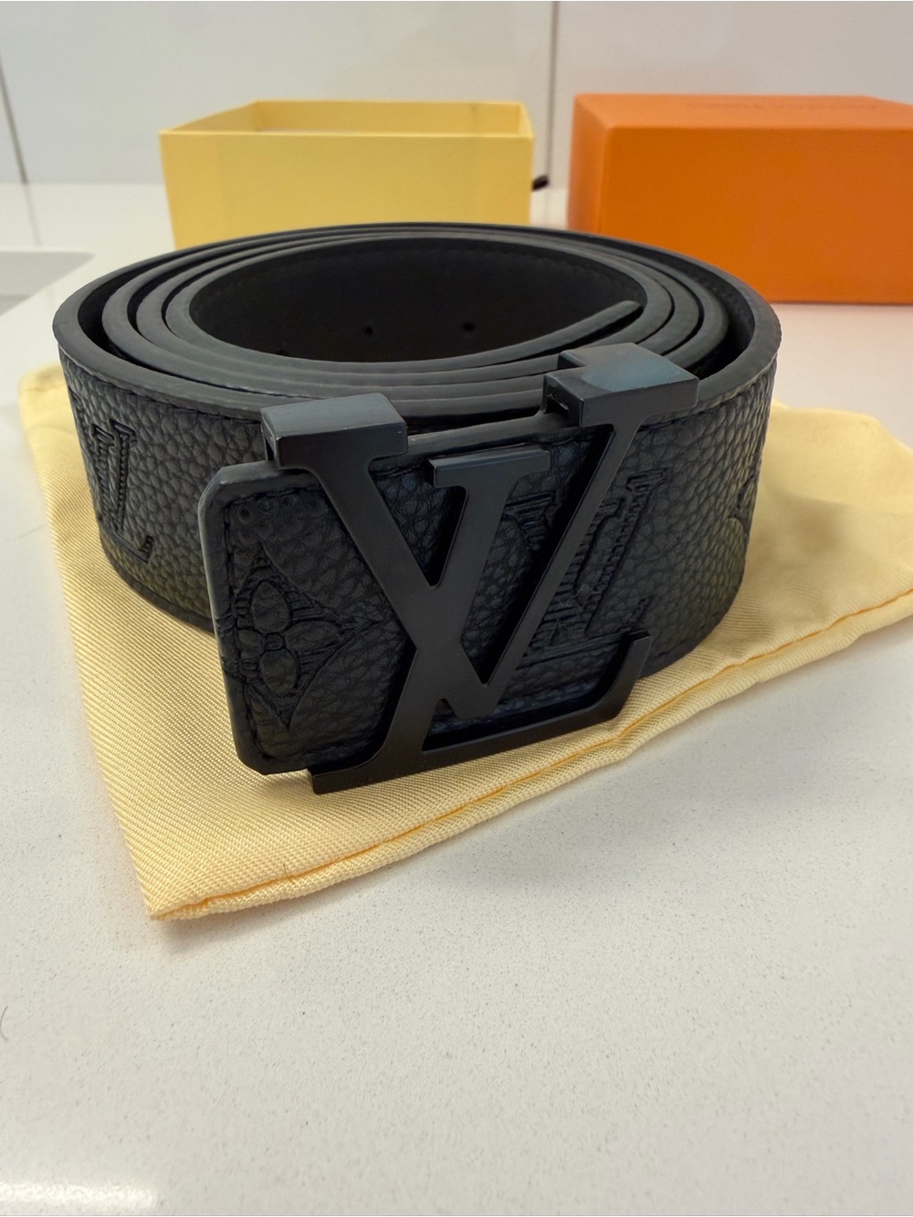 Louis Vuitton Initiales 40mm Black Monogram Eclipse Belt